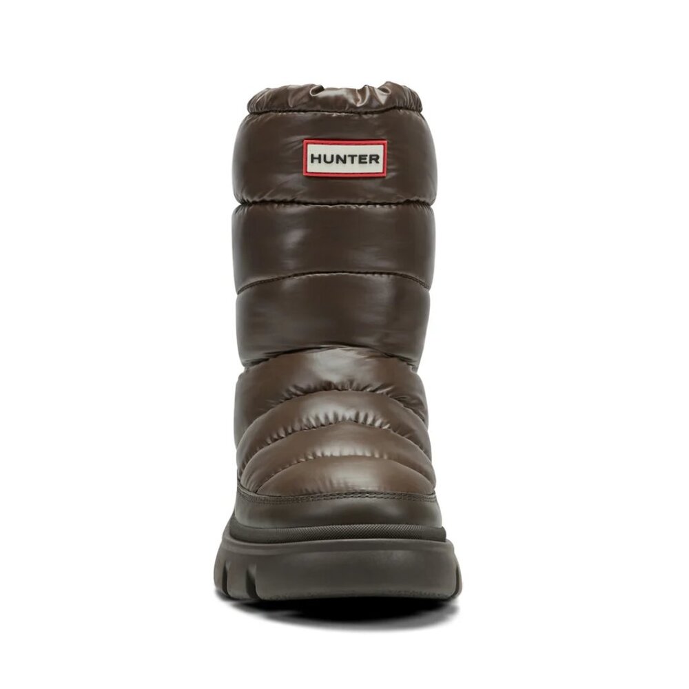 Hunter Maribel Lug Sole Insulated Waterproof Snow Booties in Dark Brown - Picture 6 of 9